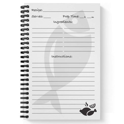 Gotcha Covered Notebooks Softcover Recipes With Love 5.5" x 8.5" Spiral Notebook, 120 Pages