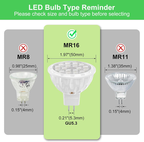 AGELCK MR16 Bulb 6000K Gu5.3 5W (50W 12V 610LM 85+, 36 Bulb Non-Dimmable, 6 Pack Led Daylight - Base, Halogen