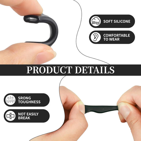 Rindion 24 Pairs Silicone Ear Hooks for Glasses - Grip with Storage Box