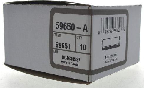 Hillman 59651 1/4 x 3/8 x 1/2-Inch Seamless Steel Spacer, 10-Pack, Silver