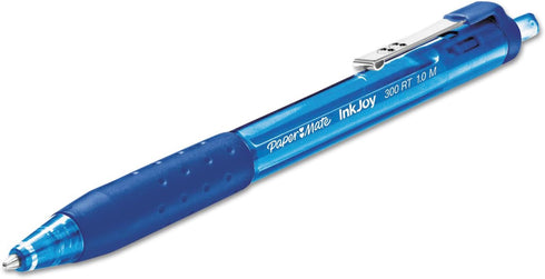 Paper Mate InkJoy 300RT Retractable Ballpoint Pens, Medium Point, Blue, Box of 12