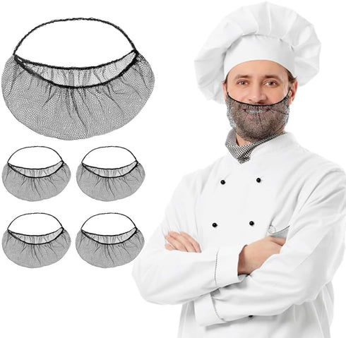 Sylmifoi 100Pcs Disposable Beard Nets for Food Service, 18" Breathable Honeycomb Nylon Beard