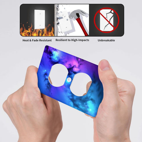 Galaxy Single Duplex Outlet Light Switch Plate Cover for Home, Bedroom, Kitchen - Decorative 4.5 * 2.76 Inches