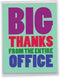 NobleWorks Big Thanks From The Office - Boss Coworker Thank You Greeting Card with Envelope, Extra Large 8.5 x 11 Inch