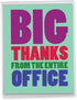 NobleWorks Big Thanks From The Office - Boss Coworker Thank You Greeting Card with Envelope, Extra Large 8.5 x 11 Inch
