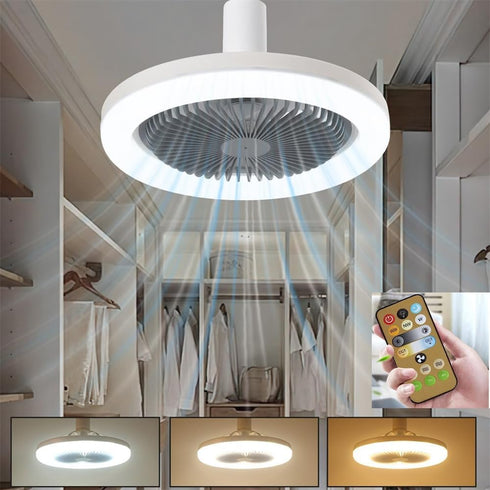 Peaoop Silent Socket Fan Light - Screw-in Ceiling Fan Light Socket, LED Bulb