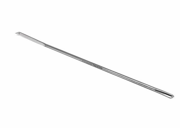 789-136 Hayman Style Micro Lab Spatula with V-Spoon/Bend-Tapered Ends, 6.5" Length, Stainless Steel
