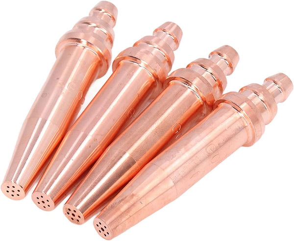 Fafeicy 4PCS Cutting Tips, Copper Material for Acetylene Gas Welding, 1.0mm to