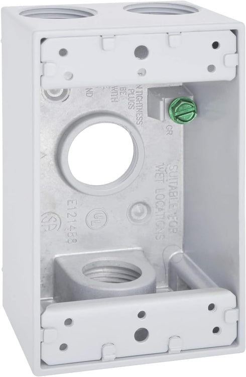 Sigma Electric 14251WH 1/2-Inch 4 Hole 1-Gang Box, White Sigma Engineered Solutions