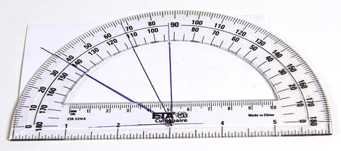 hand2mind Clear Plastic Student Math Protractor Set, Pack of 100 for Classroom
