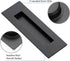 Ravinte 1 Pack Black Sliding Closet Door Handles, 7in Length Recessed Finger Pulls for Barn Door