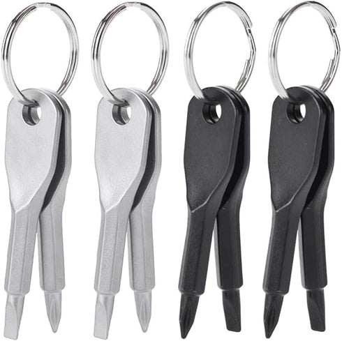 8Pcs Mini Keychain Screwdriver Set, Outdoor Portable EDC Multifunction Tool with Key Ring