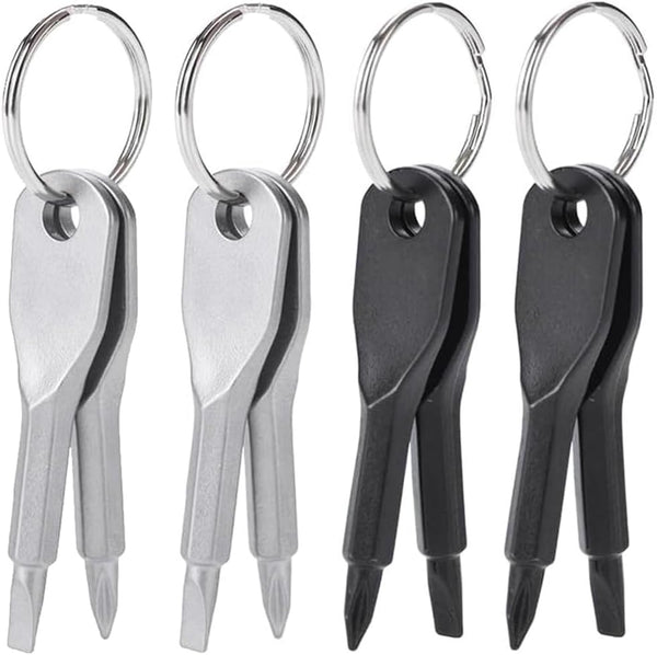 8Pcs Mini Keychain Screwdriver Set, Outdoor Portable EDC Multifunction Tool with Key Ring