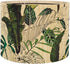 Yxelume Bamboo Lampshade, Cylindrical, Translucent Bucket Design, Tropical Green Plants Pattern, 11.8x9.05 Inch,
