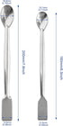 10 Pcs 2 in 1 Double Ended Lab Spoon Micro Lab Spatula Stainless Steel Lab Scoop Square & Flat Spoon End for Reagent Sampling, Mixing, Measuring