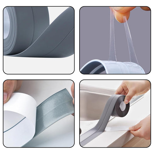 Waterproof Caulk Tape Sealant Strip, 0.87" W x 10.5'L PVC for Kitchen Bathroom Sealing