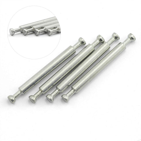 4Set Furniture Hardware Double End Head Rod Connection Cam Fittings, 64mm Furniture Board Panel Connection Accessories