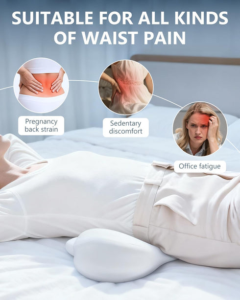 SMDR Ergonomic Lumbar Support Pillow, Dual-Wing Memory Foam Back Cushion for Lower Back Pain Relief & Posture Support