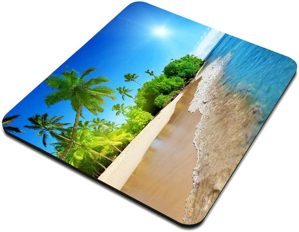Tropical Paradise Sunshine Beach Coast Mousepad - Non-Slip Rubber Gaming Pad for Computers, 9.5 x 7.9 Inch