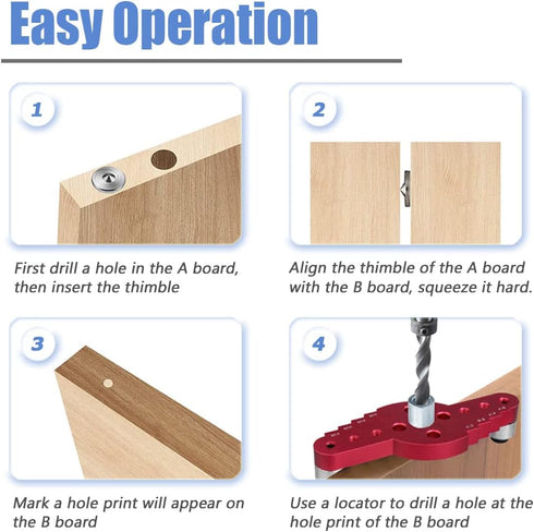 Mesee Vertical Pocket Hole Drilling Jig - 2-In-1 Woodworking Dowelling Jig Locator with Scriber