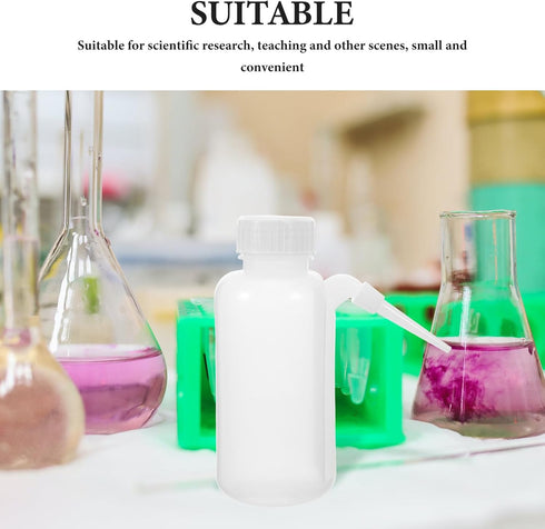 6pcs 250ml FOMIYES Translucent Polyethylene Wide Mouth Wash Bottles Laboratory Squirt Bottles for Chemical Reagent