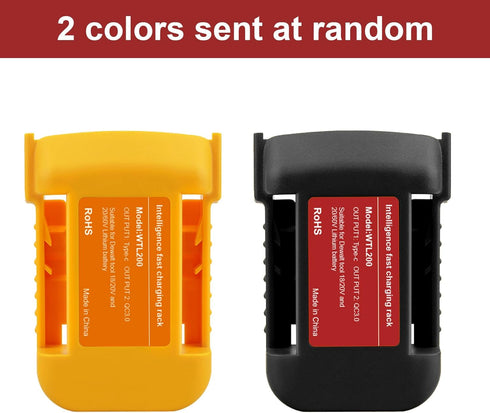 2 Pack USB Charger Adapter for Dewalt 20V Li-ion Battery with USB Output & Type-C Fast Charging