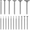 Stone Carving Set Diamond Burr Bits, 17PCS Polishing Kits for Dremel, Rotary Tools Accessories for Carving, Engraving,