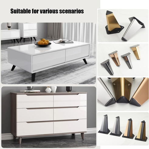 YAVVAY 120mm/135mm black,12cm Stainless Steel Heavy Duty Furniture Feet, Metal Furniture Cabinet Support Legs