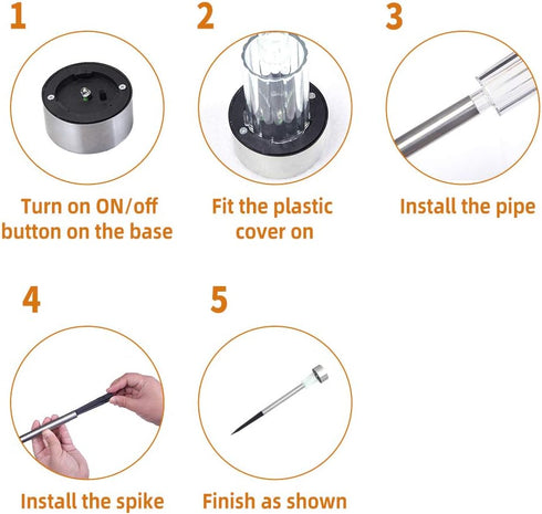 Guangshuohui 10PCS Solar Lights Outdoor, Stainless Steel Outdoor Waterproof, LED Lawn Lamps Lighting Solar Powered