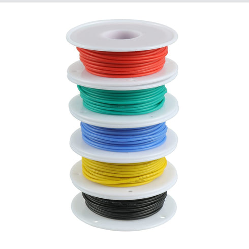 BOJACK 26 AWG Flexible Silicone Wire Kit, 300V Electric Hook up Wire with 20 3mm Heat Shrink Tubings, Mini Wire