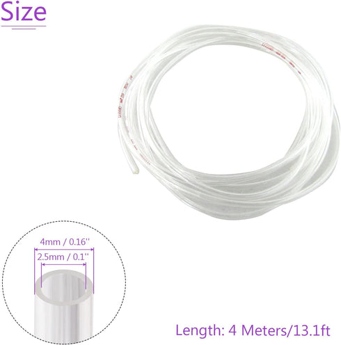 DMiotech 2.5mm x 4mm Pneumatic Tubing, 4 Meters Air Compressor PU Line Hose for Water Transfer