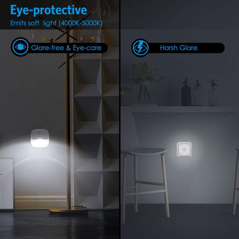 AMIR Closet, Pack 3) Upgraded Motion Sensor Light Indoor, Stair Lights Battery Operated, Cordless Stick-On LED Night