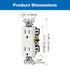 BESTTEN 15 Amp Decor Electrical Wall Outlet Receptacle, Non-Tamper-Resistant, 10 Pack, White