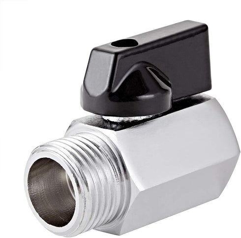 2 Pack Brass Mini Ball Valve, 1/2" NPT Female x Male Thread Shut-Off Valve