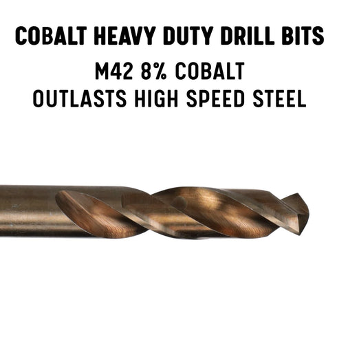 7 Set, Drill America Piece Screw Machine/Stub Cobalt Drill Bit Plastic Pouch Case, D/ASTCO