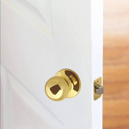 Design House 782912 Polished Brass Ball Passage Hall and Closet Door Knob