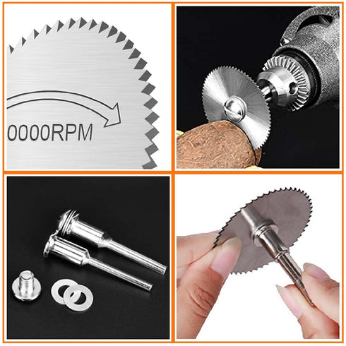 Cutting Wheel Set for Drills, 8Pcs HSS Rotary Tool Saw Blades with 1/8" Mandrel and Screwdriver