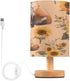 ALAZA Fox Sunflower Vintage Bedside Table Lamp with USB Port for Bedroom