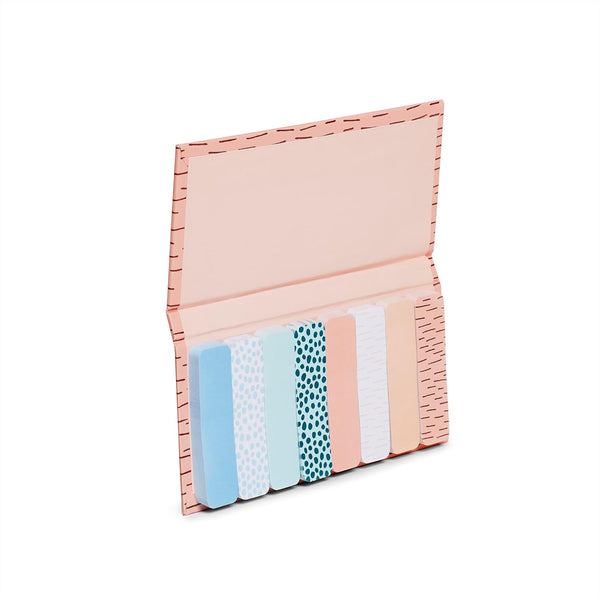 Poppin Sticky Tabs - Set of 400 Book Tabs, 8 Coordinating Colors, 2" Long Adhesive Page Markers in Protective Case
