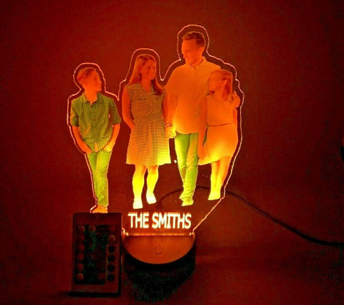 16 Custom Picture UV Printed on Premium Acrylic In The Shape of Your Photo Night Light Up LED Personalized Free