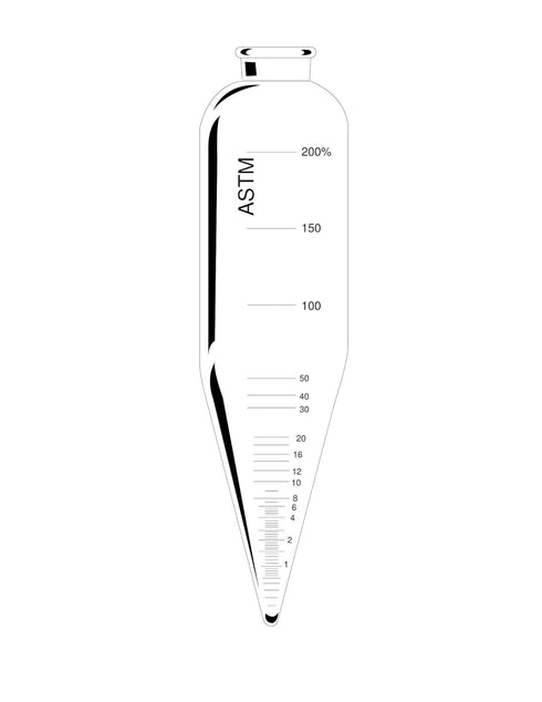 Grehge Oil Centrifuge Tube - 6 Inch Short Cone 200%