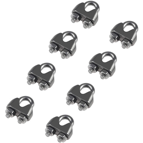 20PCS 1/8 Inch M3 Stainless Steel Wire Rope Cable Clip Clamp