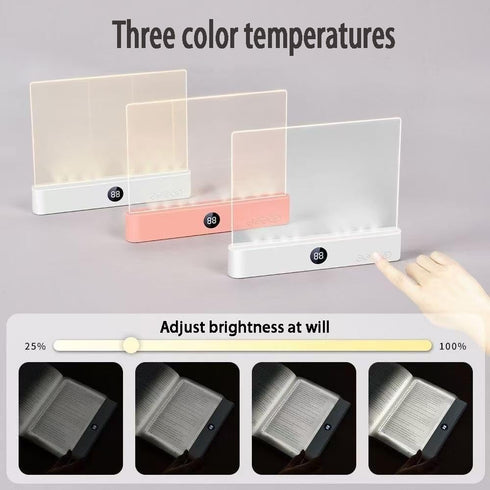 DENEZE 3 Black Smart Led Reading Light, Book Light Treasure Box, Rechargeable Clear LED Flat Reading Light with Colors