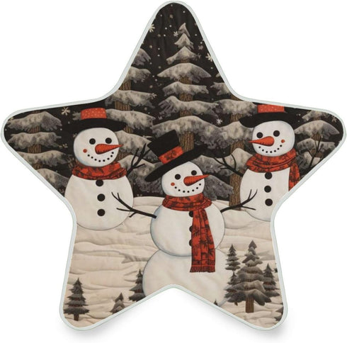 ALAZA Retro Snowman Landscape Merry Christmas Star Shaped LED Night Light Dusk