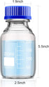 Patelai 4 Pieces 250 ml Glass Round Media Storage Bottles Storage Glass Bottles Borosilicate Media Glass Bottles with GL45 Blue Screw Cap for Lab Water Reagent Liquids by Patelai