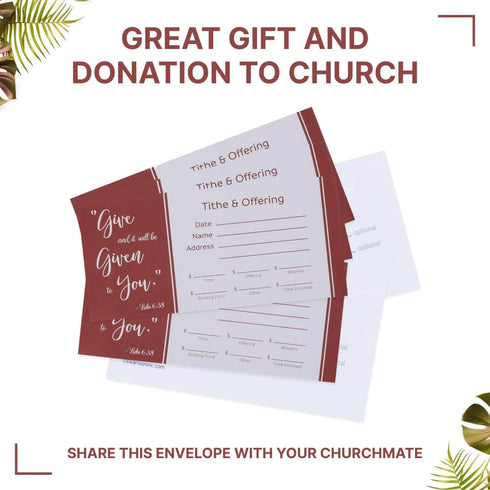 Swanson Christian Products Cash Envelopes for Tithes and Offering, Church Supplies Pack of 100 - GIVE (NIV Scripture)