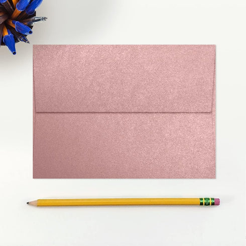 LUXPaper A7 Invitation Envelopes Peel & Press, 5 1/4" x 7 1/4" Misty Rose Metallic - Sirio Pearl, 50 Qty