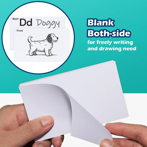 Olivo 3x5 3" 5", 100 Count, 200 Blank Index Cards Unlined Unruled Flash Note Cards x White, GSM Heavy Weight