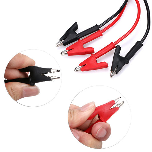 Sumnacon Dual Ended Crocodile Alligator Clips, 15A Test Lead Wire Cable with Insulators, 2 Pcs 3.3 ft/1m