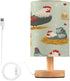 ALAZA Vintage Farm Rooster Chicken Hen Bedside Table Lamp with USB Port